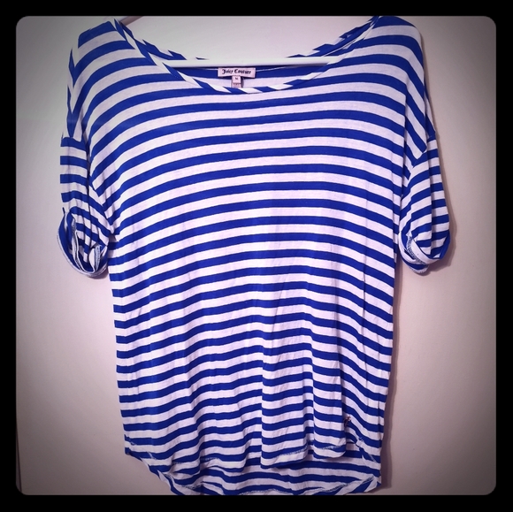 Juicy couture Blue and white stripes Loose tee M - Picture 1 of 9